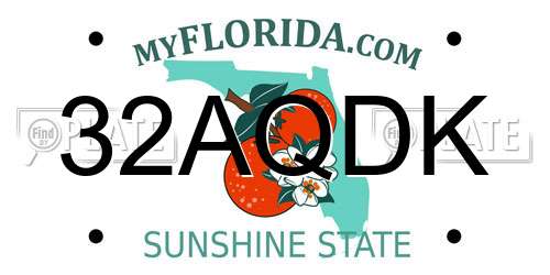 32AQDK Florida License Plate