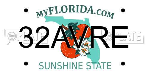 32AVRE Florida License Plate