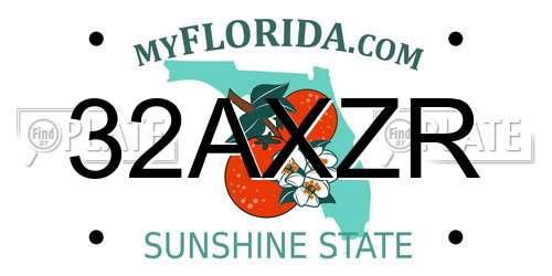 32AXZR Florida License Plate