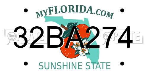 32BA274 Florida License Plate