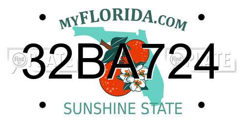 32BA724 Florida License Plate