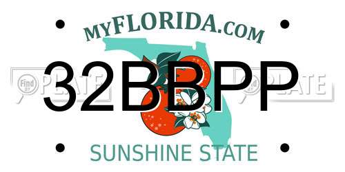 32BBPP Florida License Plate