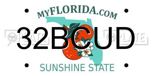 32BCUD Florida License Plate