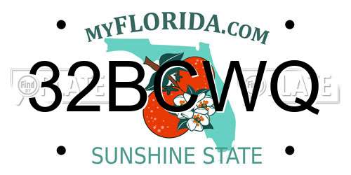 32BCWQ Florida License Plate