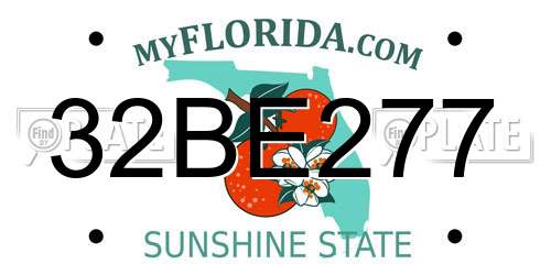 32BE277 Florida License Plate