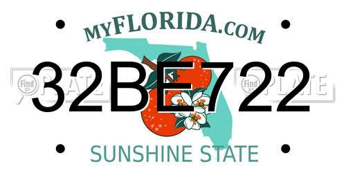 32BE722 Florida License Plate