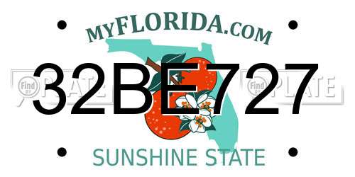 32BE727 Florida License Plate