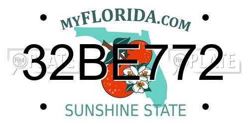 32BE772 Florida License Plate