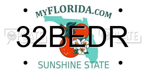 32BEDR Florida License Plate
