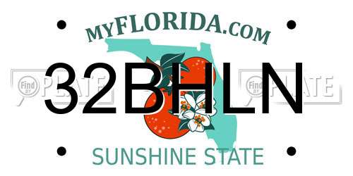 32BHLN Florida License Plate
