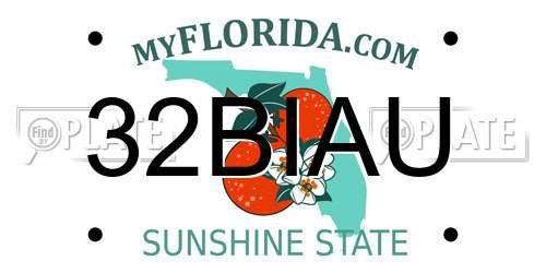 32BIAU Florida License Plate