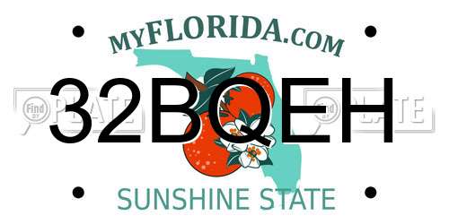 32BQEH Florida License Plate