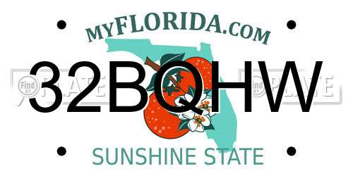 32BQHW Florida License Plate
