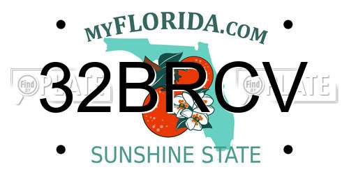 32BRCV Florida License Plate