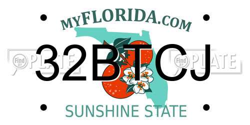 32BTCJ Florida License Plate
