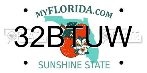 32BTUW Florida License Plate
