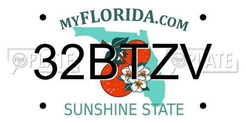 32BTZV Florida License Plate