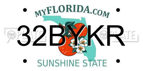 32BYKR Florida License Plate
