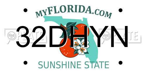 32DHYN Florida License Plate