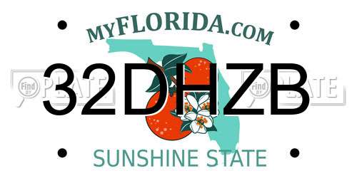 32DHZB Florida License Plate