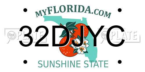 32DJYC Florida License Plate
