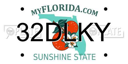 32DLKY Florida License Plate