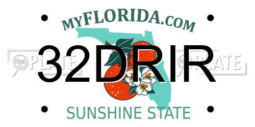 32DRIR Florida License Plate
