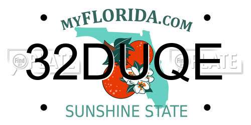 32DUQE Florida License Plate