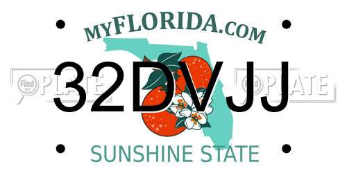 32DVJJ Florida License Plate