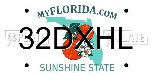 32DXHL Florida License Plate