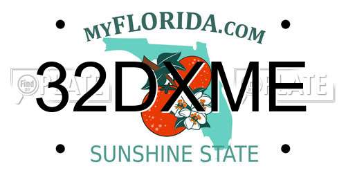 32DXME Florida License Plate