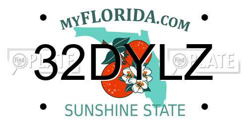 32DYLZ Florida License Plate
