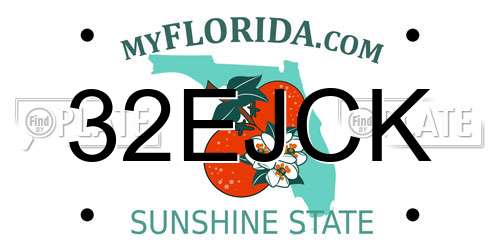 32EJCK Florida License Plate
