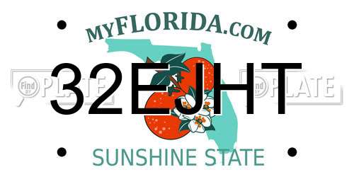32EJHT Florida License Plate
