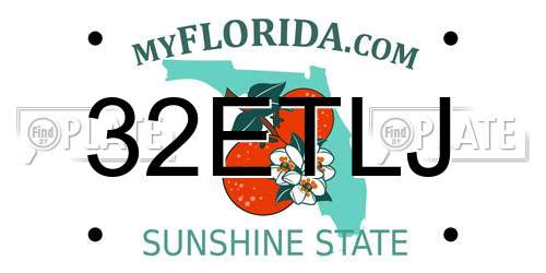 32ETLJ Florida License Plate