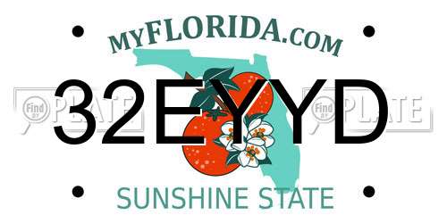 32EYYD Florida License Plate