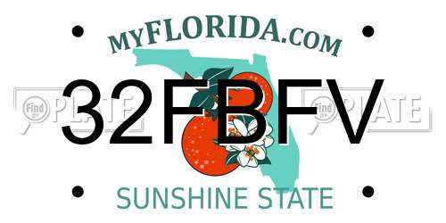 32FBFV Florida License Plate