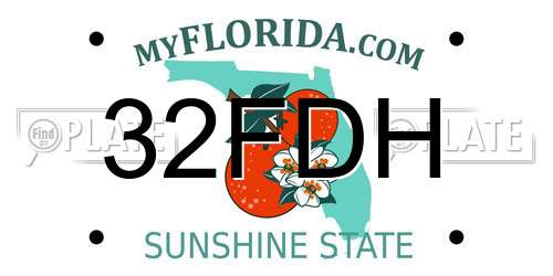 32FDH Florida License Plate