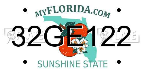 32GE122 Florida License Plate