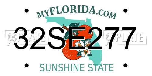 32SE277 Florida License Plate