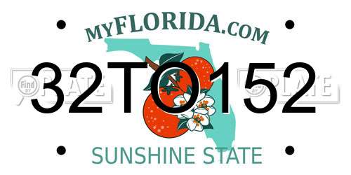 32TO152 Florida License Plate