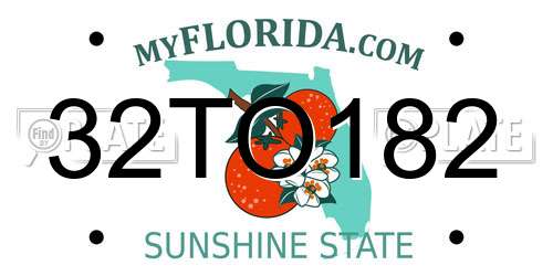 32TO182 Florida License Plate