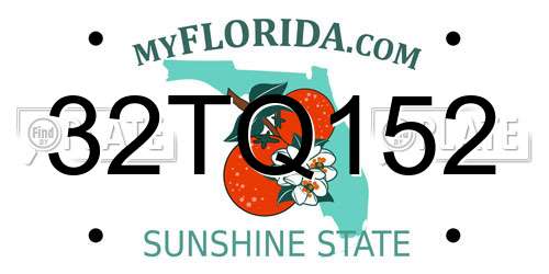 32TQ152 Florida License Plate