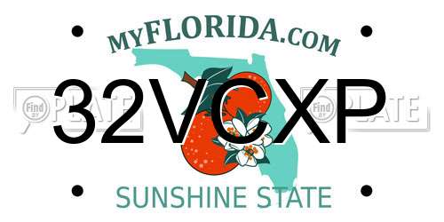 32VCXP Florida License Plate