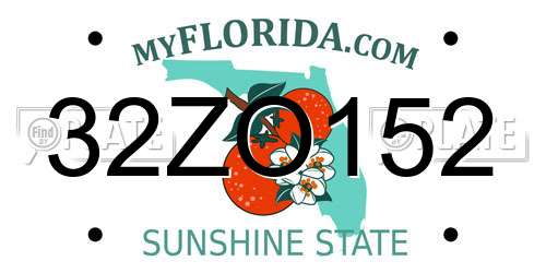 32ZO152 Florida License Plate