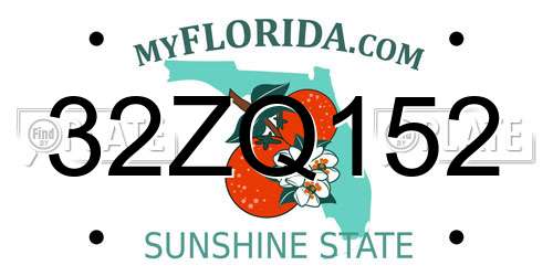 32ZQ152 Florida License Plate