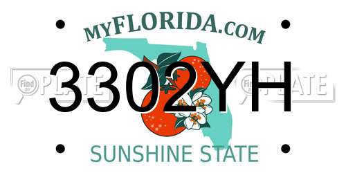 3302YH Florida License Plate