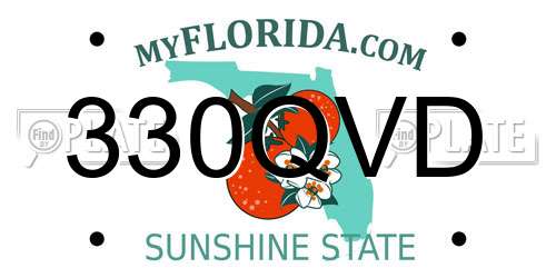 330QVD Florida License Plate