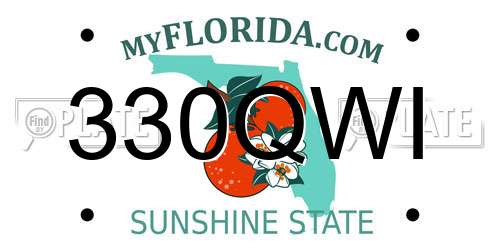 330QWI Florida License Plate