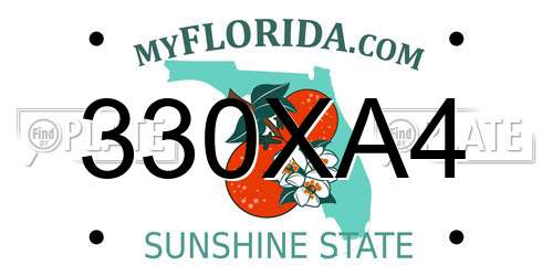 330XA4 Florida License Plate